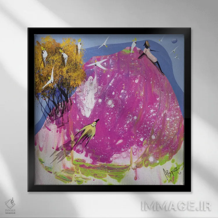 تابلو بر روی کوه من اثر آدام بوگوش - نمای قابدار مشکی