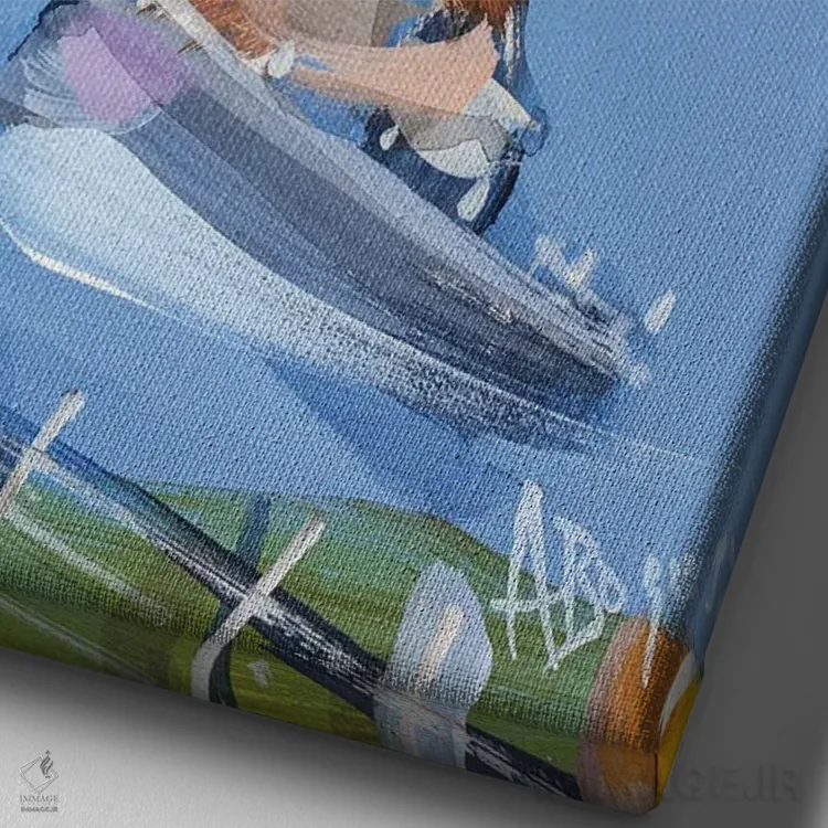 تابلو روی آب اثر آدام بوگوش - نمای نزدیک بافت بوم