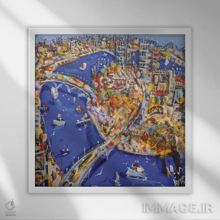 تابلو بر فراز آبی اثر آدام بوگوش - نمای قابدار سفید