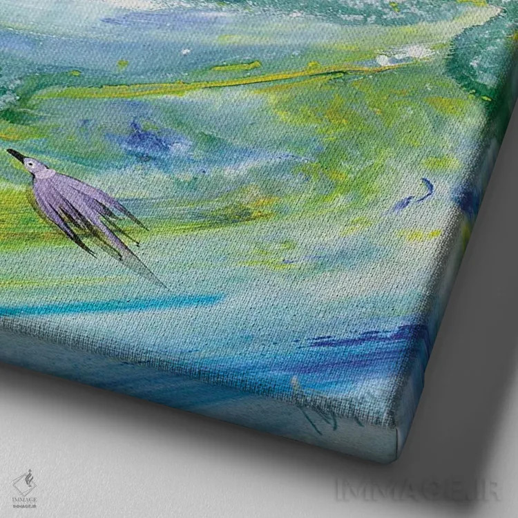 تابلو بر فراز آبهای پرتلاطم اثر آدام بوگوش - نمای نزدیک بافت بوم