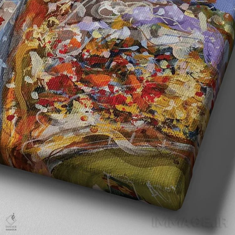 تابلو آهنگ خودم را نواختن اثر آدام بوگوش - نمای نزدیک بافت بوم