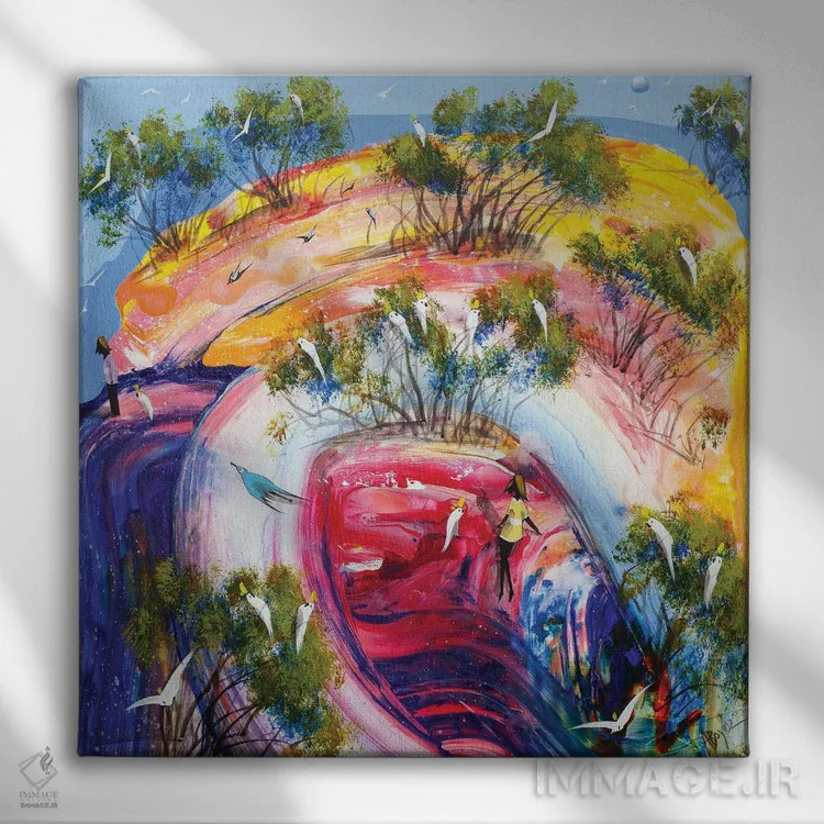 تابلو ارسال پیام اثر آدام بوگوش - نمای روبهرو روی دیوار