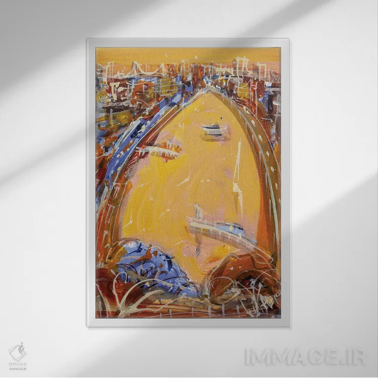 تابلو انعکاس کنار رودخانه اثر آدام بوگوش - نمای قابدار سفید