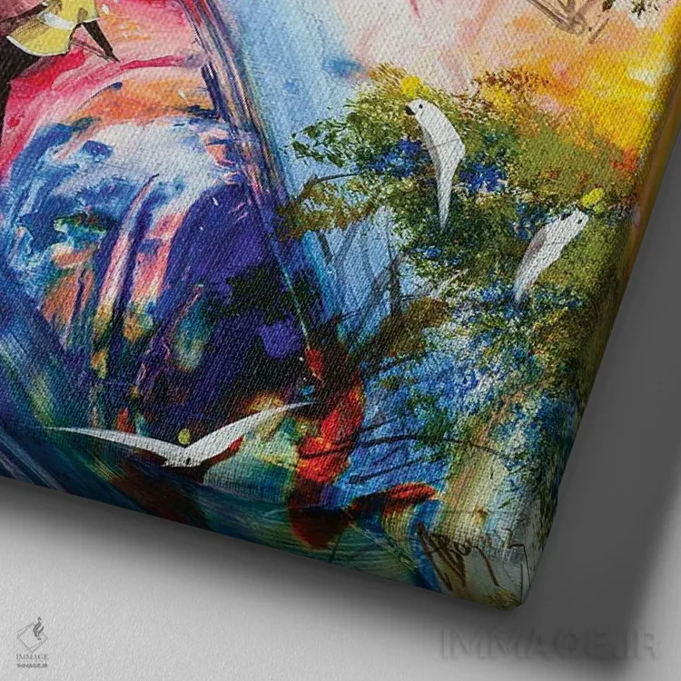 تابلو ارسال پیام اثر آدام بوگوش - نمای نزدیک بافت بوم