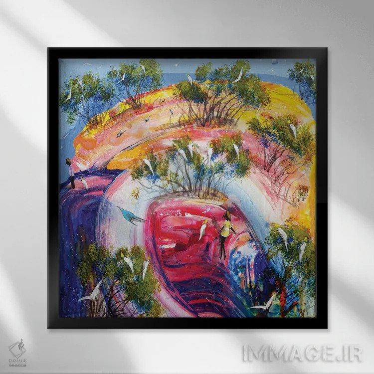 تابلو ارسال پیام اثر آدام بوگوش - نمای قابدار مشکی