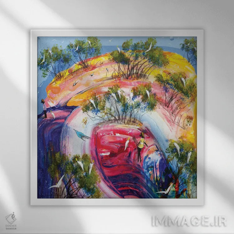 تابلو ارسال پیام اثر آدام بوگوش - نمای قابدار سفید