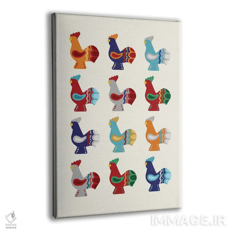 تابلو خروسهای دالا (سوئدی) اثر بث بوردلون - نمای پرسپکتیو محصول