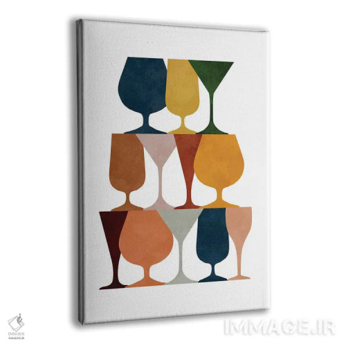 تابلو لیوان نوشیدنی رنگارنگ اثر بث بوردلون - نمای پرسپکتیو محصول