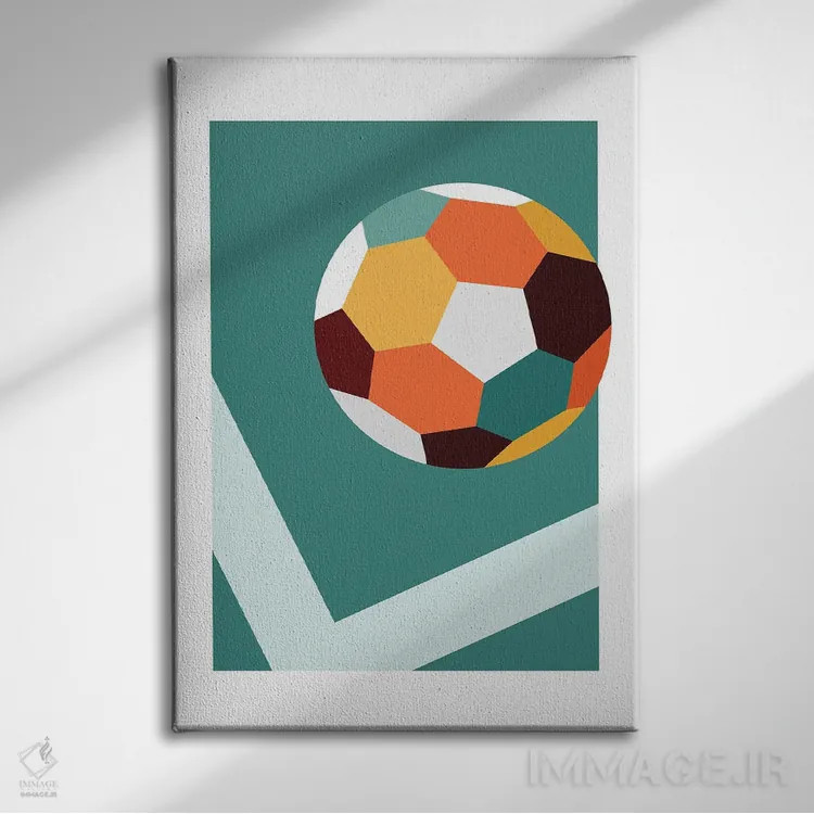 تابلو ضربه کرنر (فوتبال) اثر بث بوردلون - نمای روبهرو روی دیوار