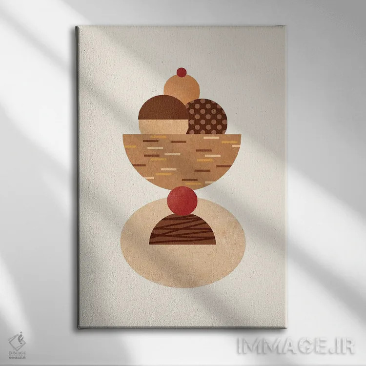 تابلو کاسه بستنی بوهو اثر بث بوردلون - نمای روبهرو روی دیوار