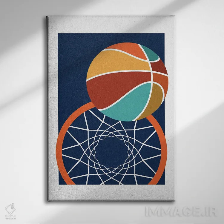 تابلو پرتاب آزاد (بسکتبال) اثر بث بوردلون - نمای روبهرو روی دیوار