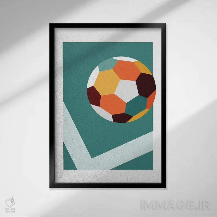 تابلو ضربه کرنر (فوتبال) اثر بث بوردلون - نمای قابدار مشکی