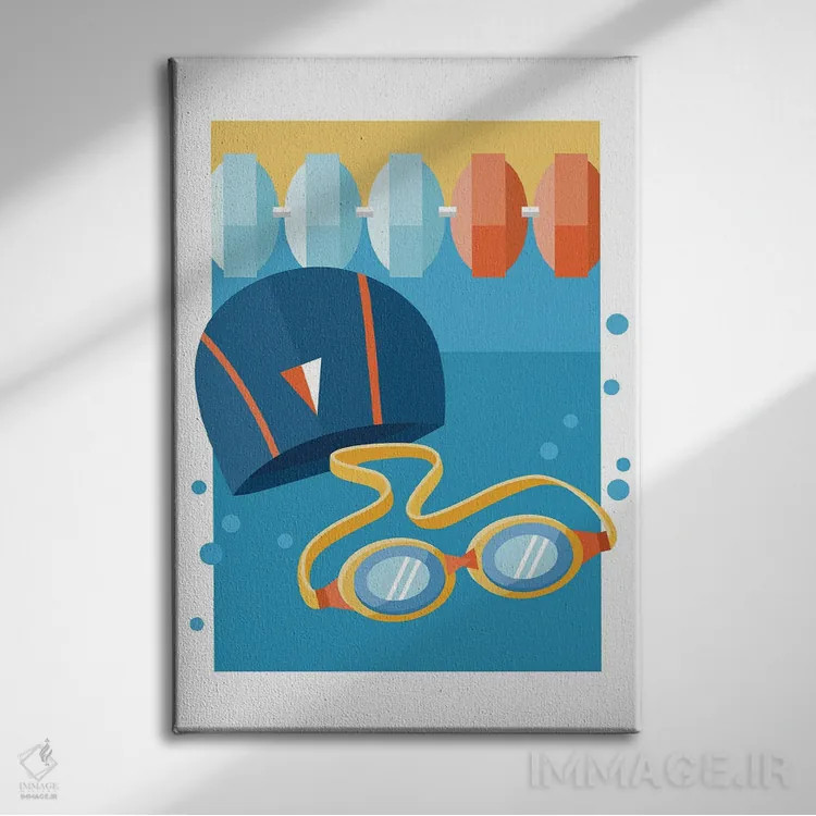 تابلو فقط به شنا ادامه بده اثر بث بوردلون - نمای روبهرو روی دیوار