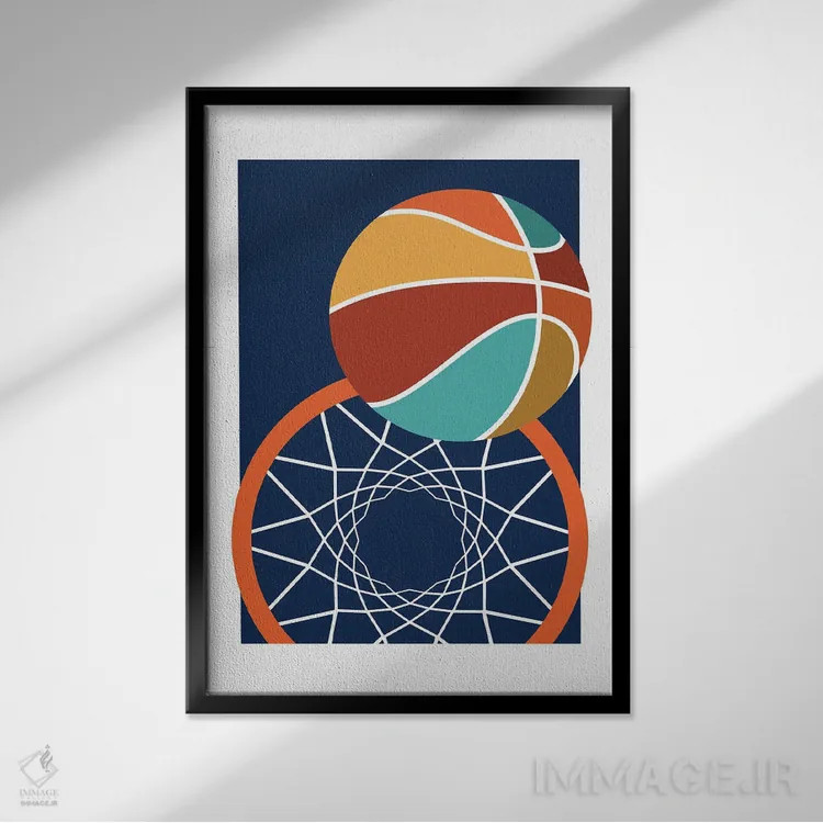 تابلو پرتاب آزاد (بسکتبال) اثر بث بوردلون - نمای قابدار مشکی