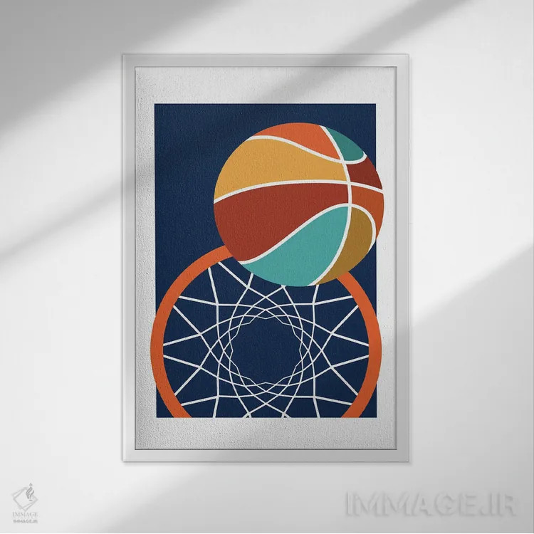 تابلو پرتاب آزاد (بسکتبال) اثر بث بوردلون - نمای قابدار سفید