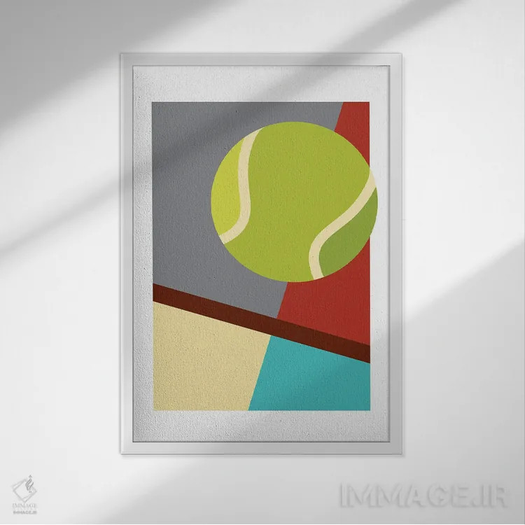 تابلو بازی، ست، مسابقه (تنیس) اثر بث بوردلون - نمای قابدار سفید