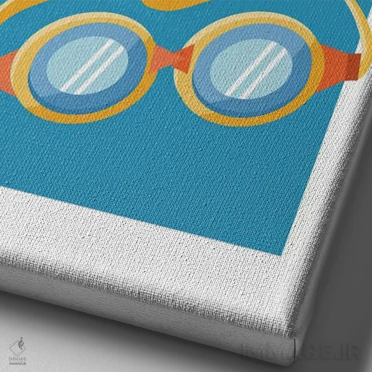 تابلو فقط به شنا ادامه بده اثر بث بوردلون - نمای نزدیک بافت بوم