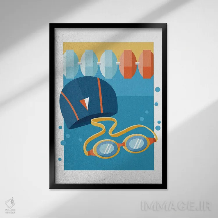 تابلو فقط به شنا ادامه بده اثر بث بوردلون - نمای قابدار مشکی