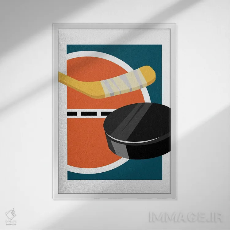 تابلو شوت اسلپ (هاکی) اثر بث بوردلون - نمای قابدار سفید