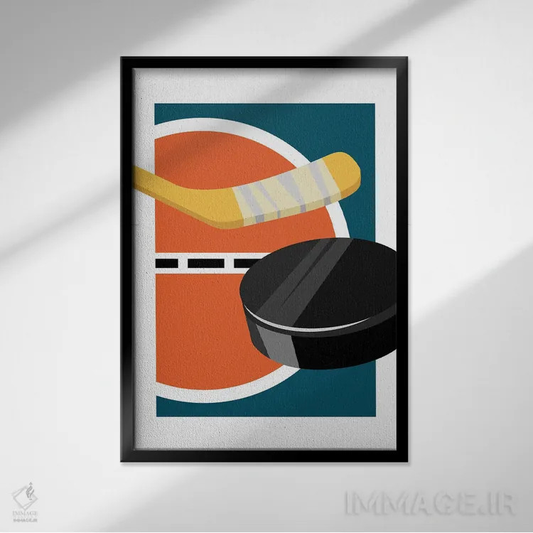 تابلو شوت اسلپ (هاکی) اثر بث بوردلون - نمای قابدار مشکی