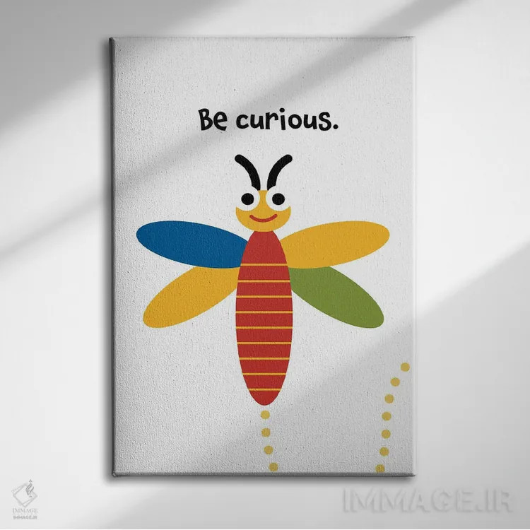 تابلو سنجاقک کنجکاو اثر بث بوردلون - نمای روبهرو روی دیوار