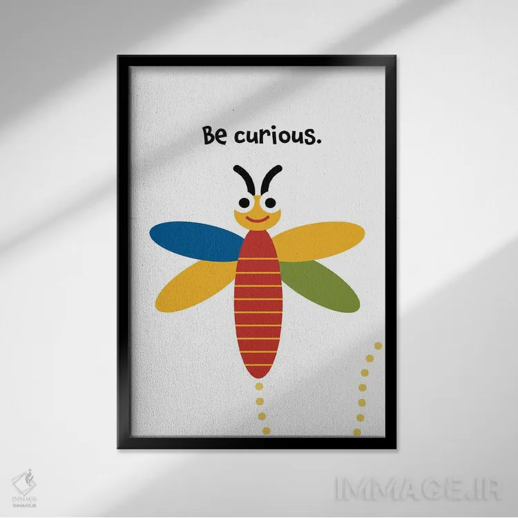 تابلو سنجاقک کنجکاو اثر بث بوردلون - نمای قابدار مشکی