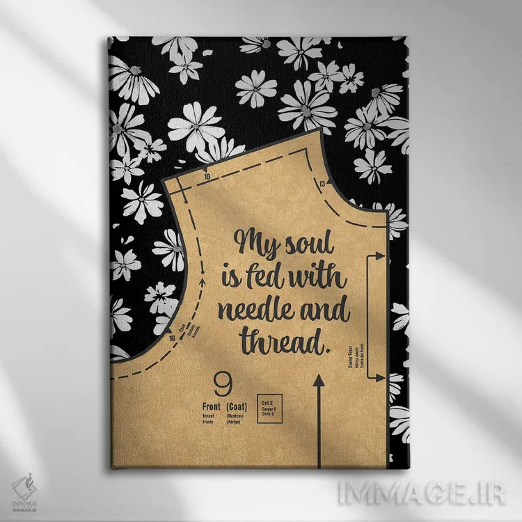 تابلو الگوی دوخت بالاتنه اثر بث بوردلون - نمای روبهرو روی دیوار