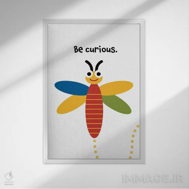 تابلو سنجاقک کنجکاو اثر بث بوردلون - نمای قابدار سفید