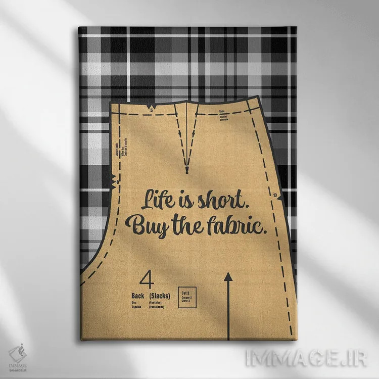 تابلو الگوی دوخت شلوار اثر بث بوردلون - نمای روبهرو روی دیوار