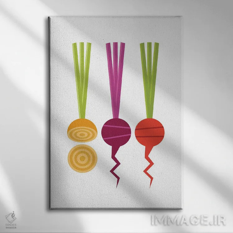تابلو چغندر گرافیکی اثر بث بوردلون - نمای روبهرو روی دیوار