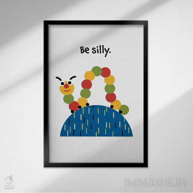 تابلو کرم ابریشم بازیگوش اثر بث بوردلون - نمای قابدار مشکی