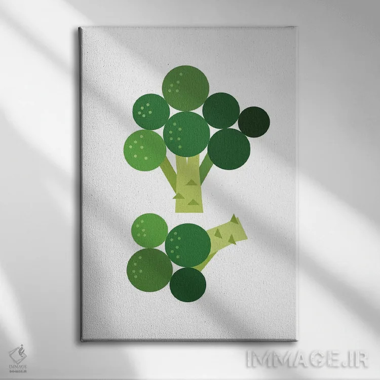 تابلو بروکلی گرافیکی اثر بث بوردلون - نمای روبهرو روی دیوار