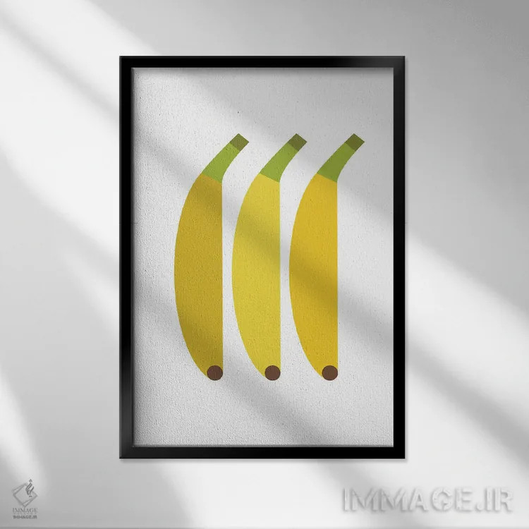 تابلو موز گرافیکی اثر بث بوردلون - نمای قابدار مشکی