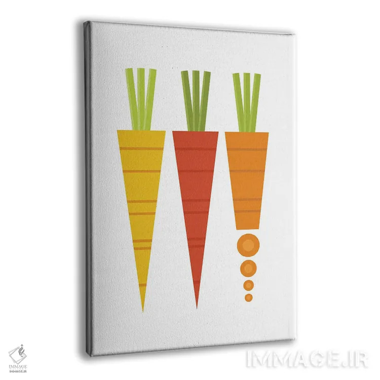 تابلو هویج گرافیکی اثر بث بوردلون - نمای پرسپکتیو محصول