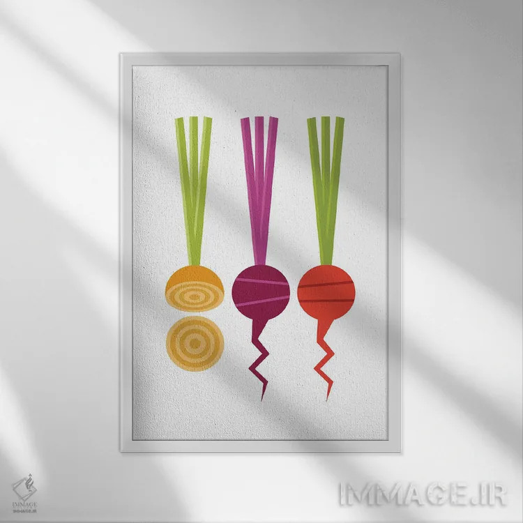 تابلو چغندر گرافیکی اثر بث بوردلون - نمای قابدار سفید