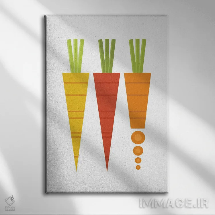 تابلو هویج گرافیکی اثر بث بوردلون - نمای روبهرو روی دیوار