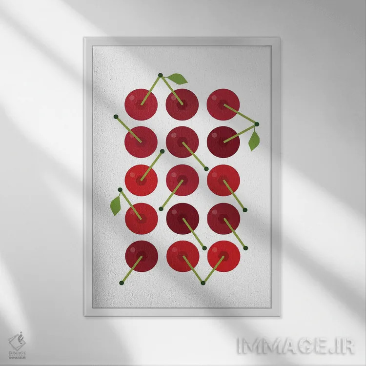 تابلو گیلاس گرافیکی اثر بث بوردلون - نمای قابدار سفید