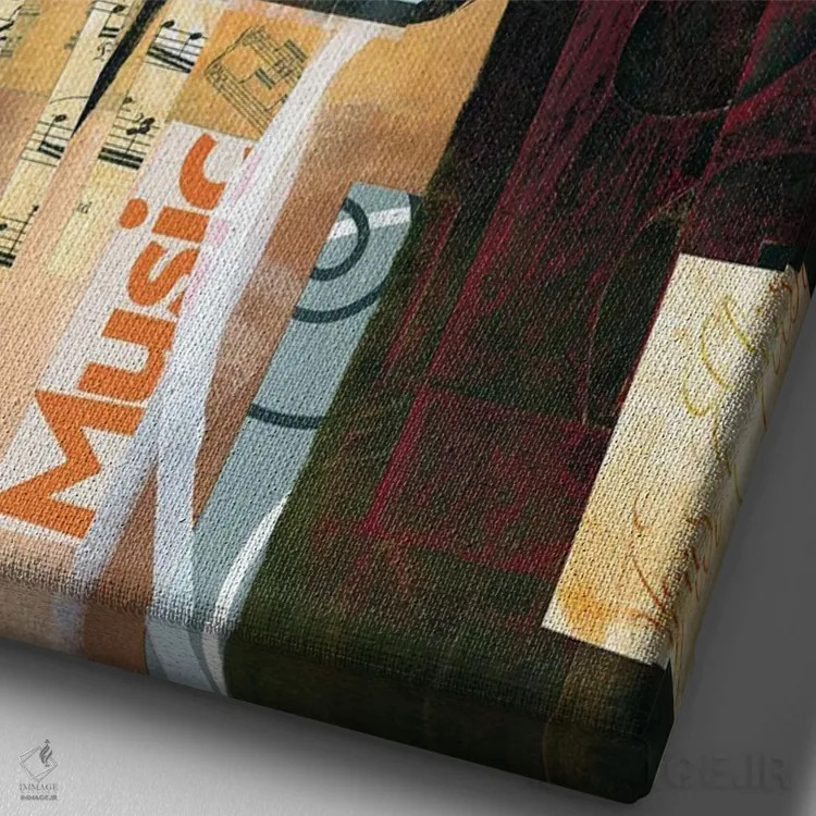 تابلو موسیقی برای چشمانم اثر بث بوردلون - نمای نزدیک بافت بوم