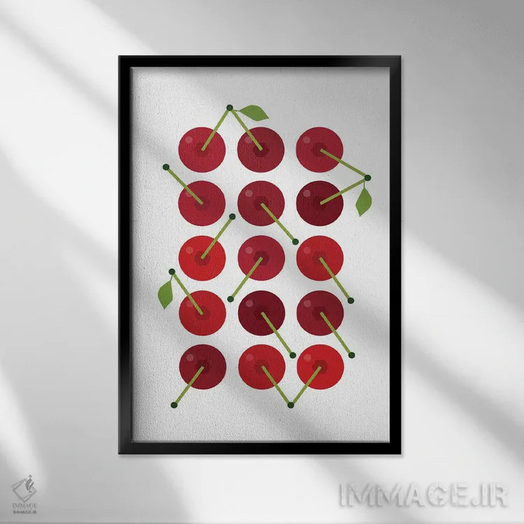 تابلو گیلاس گرافیکی اثر بث بوردلون - نمای قابدار مشکی