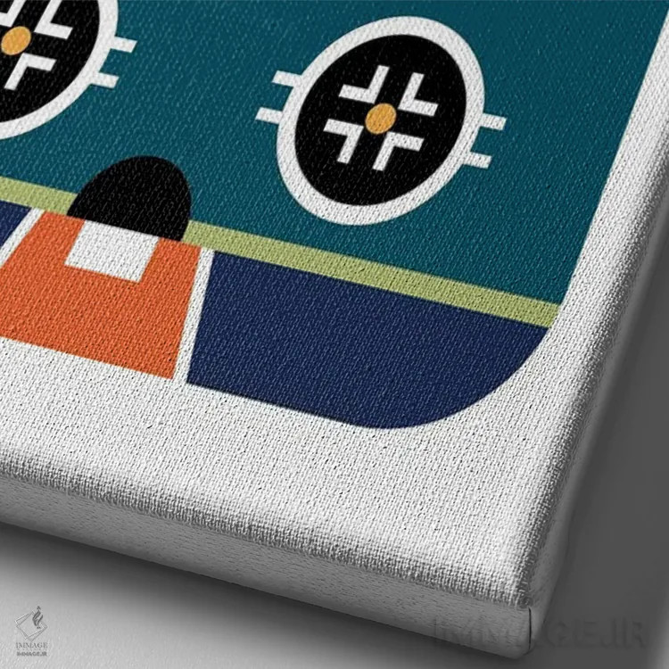 تابلو هنر مدرن زمین هاکی اثر بث بوردلون - نمای نزدیک بافت بوم