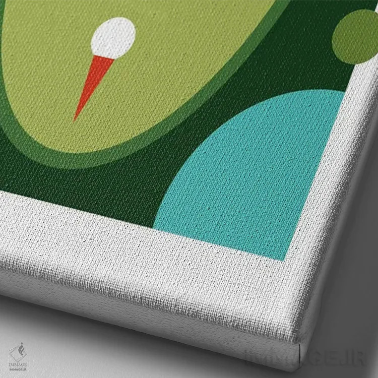 تابلو هنر مدرن زمین گلف اثر بث بوردلون - نمای نزدیک بافت بوم