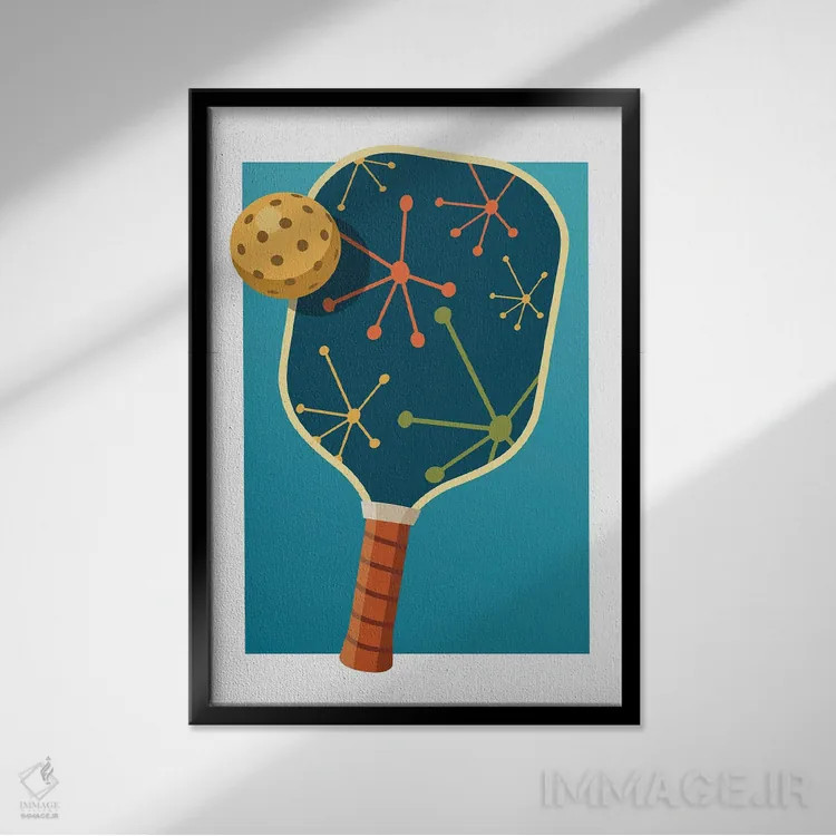 تابلو راکت پیکلبال II اثر بث بوردلون - نمای قابدار مشکی