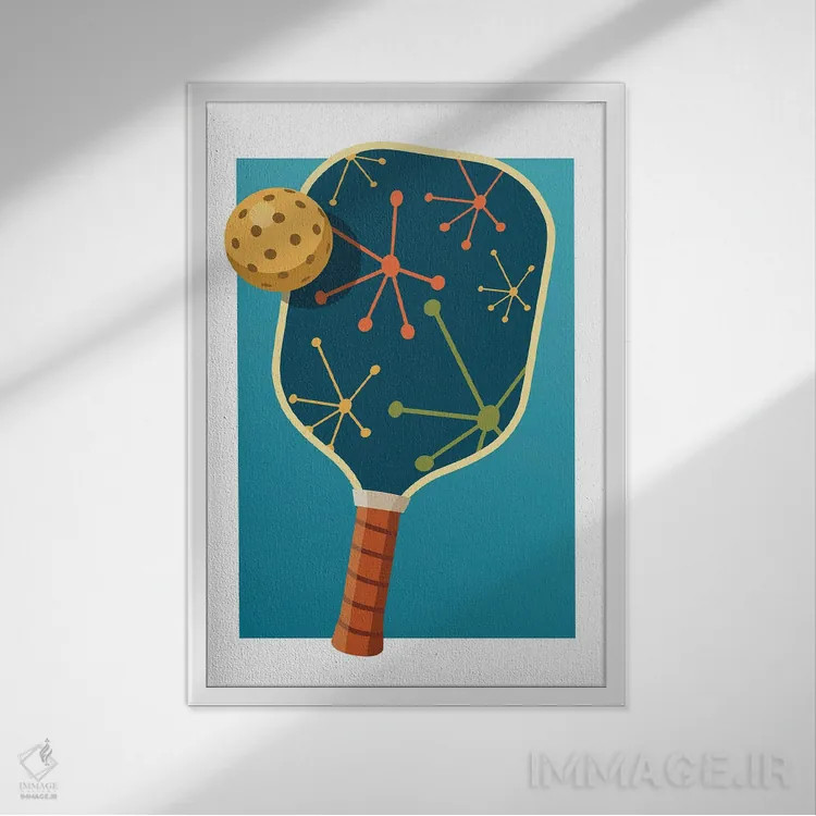تابلو راکت پیکلبال II اثر بث بوردلون - نمای قابدار سفید