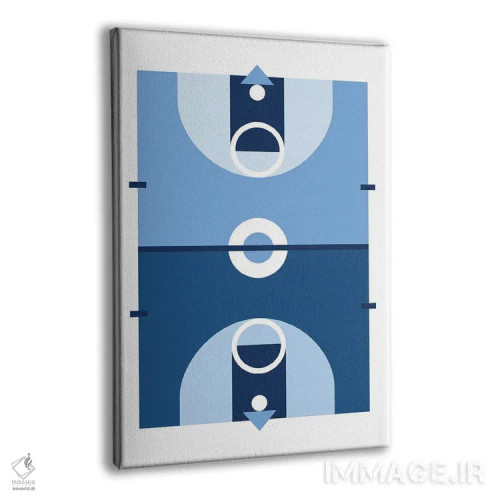 تابلو زمین بسکتبال آبی اثر بث بوردلون - نمای پرسپکتیو محصول