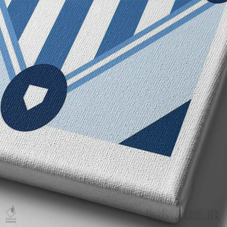 تابلو زمین بیسبال آبی اثر بث بوردلون - نمای نزدیک بافت بوم