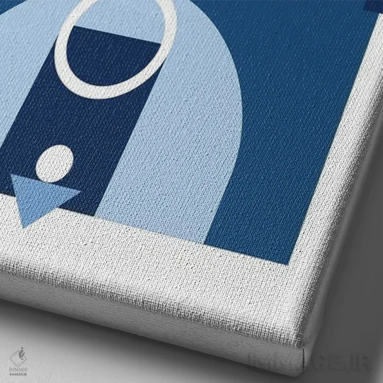 تابلو زمین بسکتبال آبی اثر بث بوردلون - نمای نزدیک بافت بوم