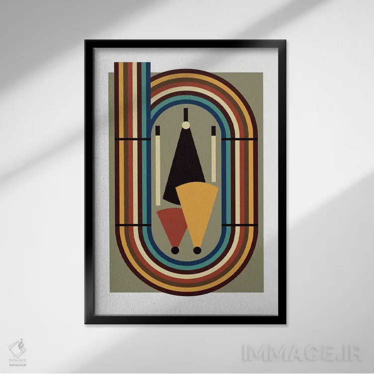 تابلو دو و میدانی تاوپ (رنگ قهوهای مایل به خاکستری) اثر بث بوردلون - نمای قابدار مشکی