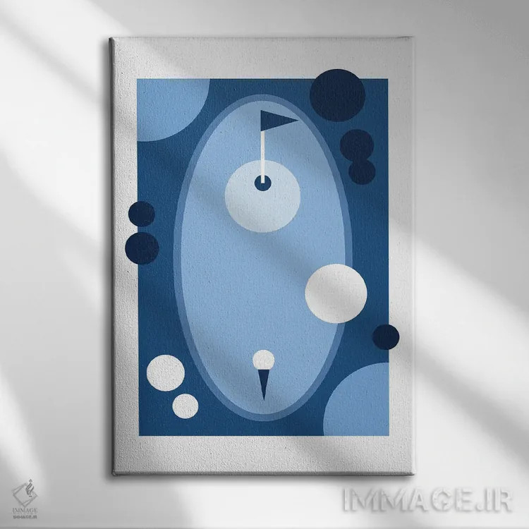 تابلو زمین گلف آبیرنگ اثر بث بوردلون - نمای روبهرو روی دیوار