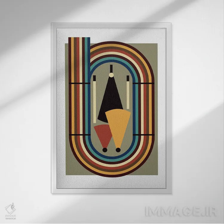 تابلو دو و میدانی تاوپ (رنگ قهوهای مایل به خاکستری) اثر بث بوردلون - نمای قابدار سفید