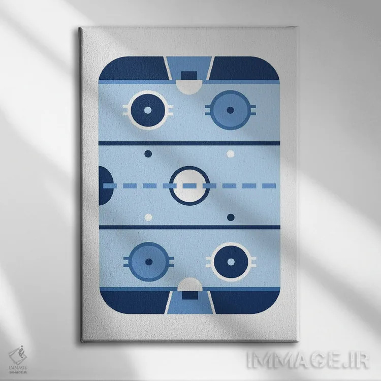 تابلو زمین هاکی آبیرنگ اثر بث بوردلون - نمای روبهرو روی دیوار